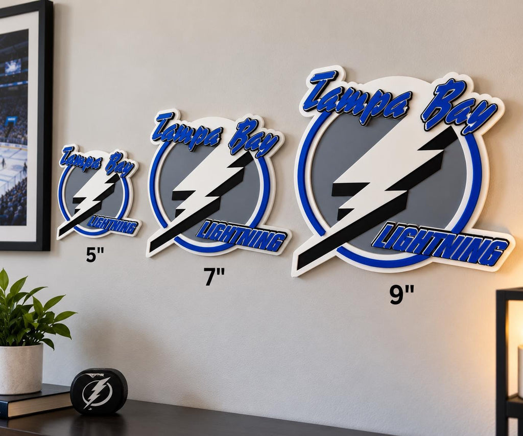 Tampa Bay Lightning 3D Wall Sign | Lightning Hockey Logo Decor | NHL Fan Cave Gift