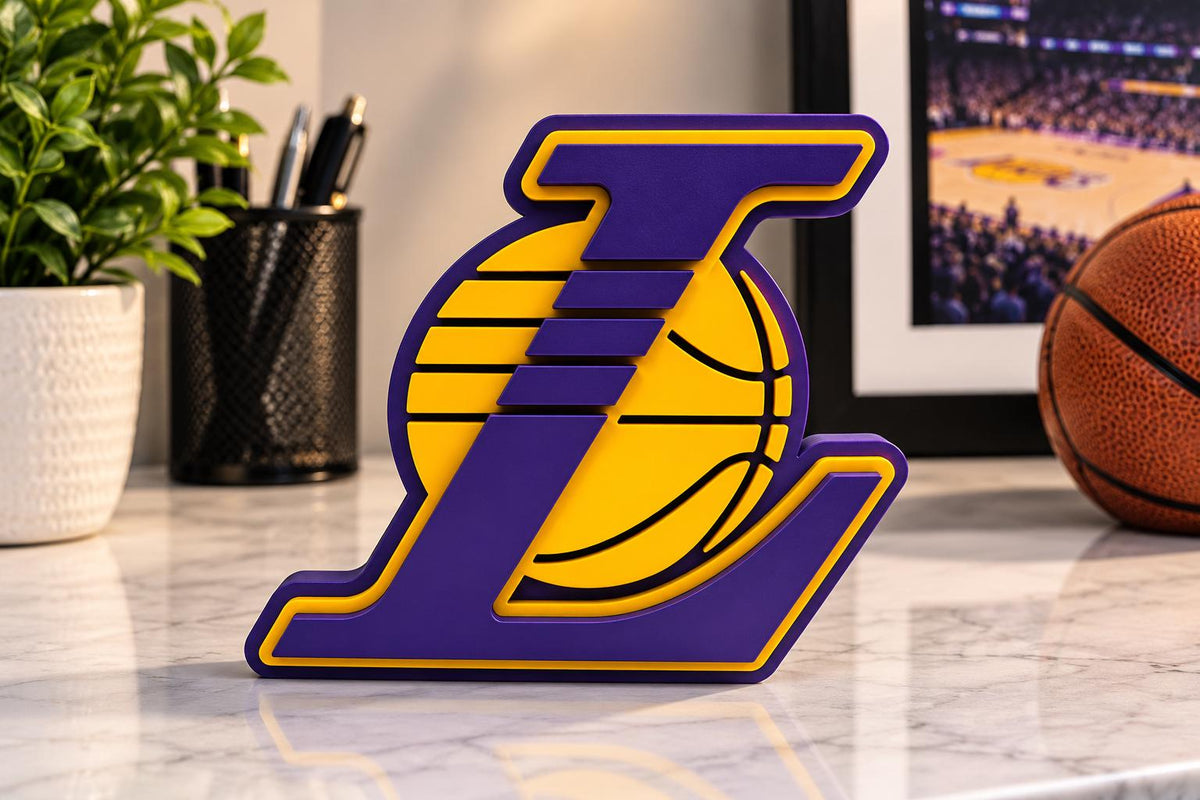 Los Angeles Lakers 3D Printed Desk Sign | NBA Basketball Decor | Lakers Fan Gift