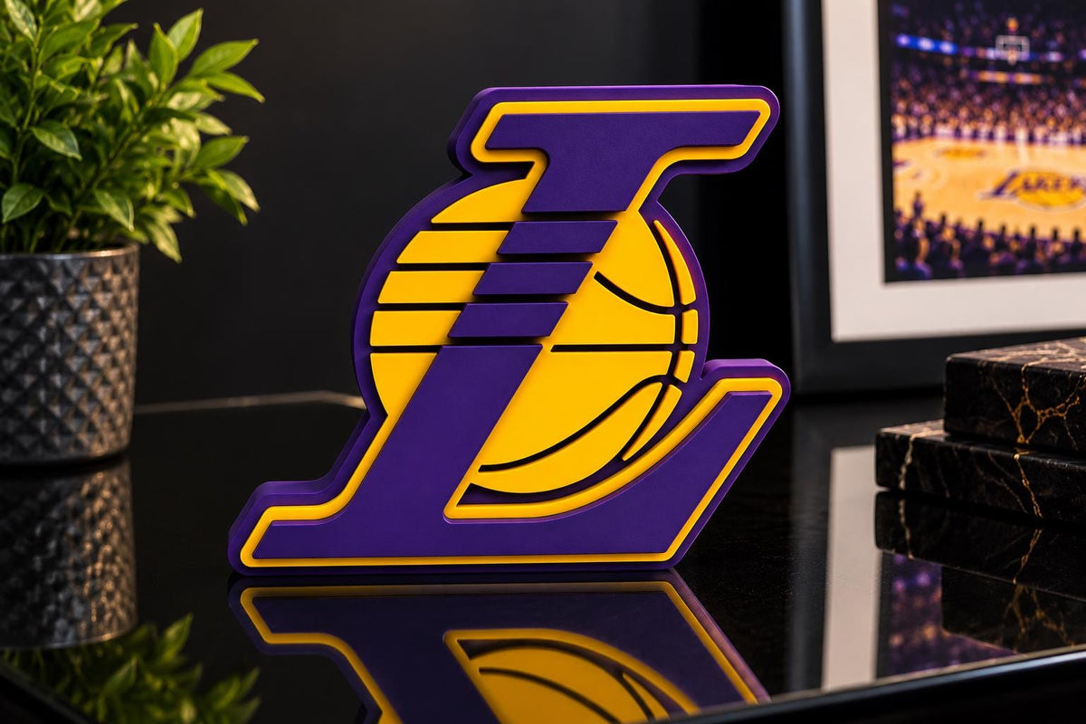 Los Angeles Lakers 3D Printed Desk Sign | NBA Basketball Decor | Lakers Fan Gift