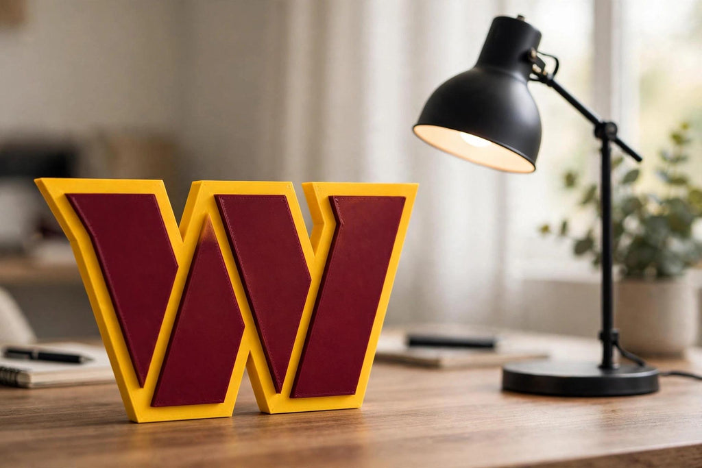 Washington Commanders 3D Wall Sign | Washington W Football Logo Decor | NFL Fan Cave Gift