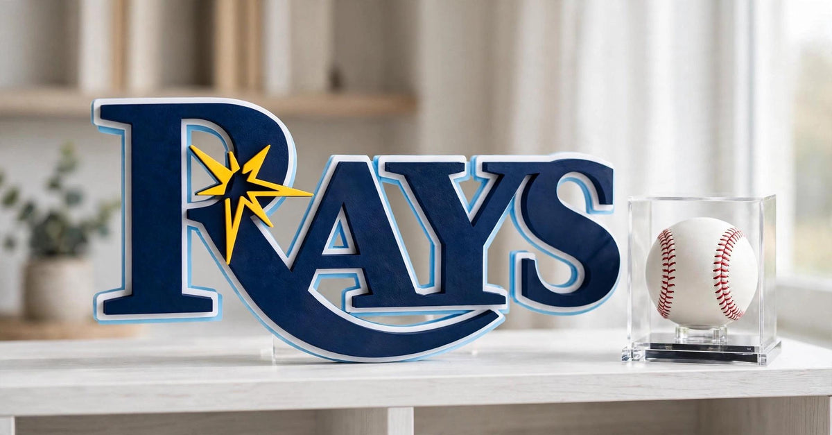 Tampa Bay Rays 3D Printed Sign | Baseball Desk Decor | MLB Fan Gift | Rays Office Decor