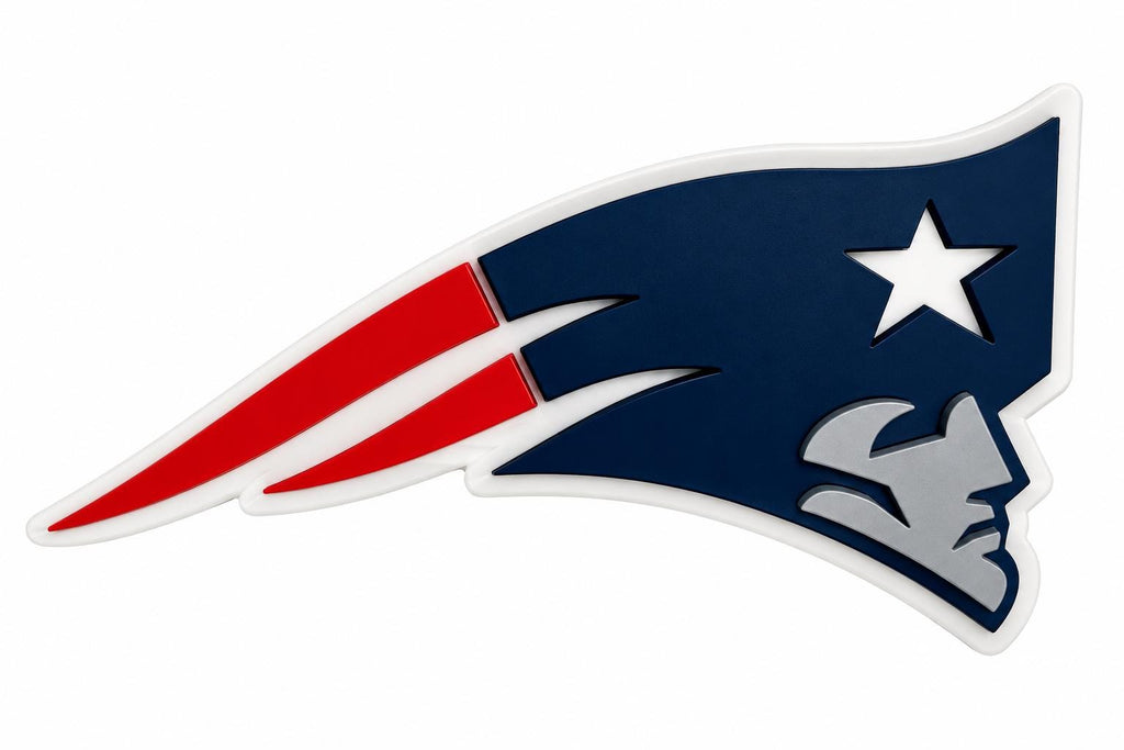 New England Patriots 3D Wall Sign | Patriots Football Logo Decor | NFL Fan Cave Gift
