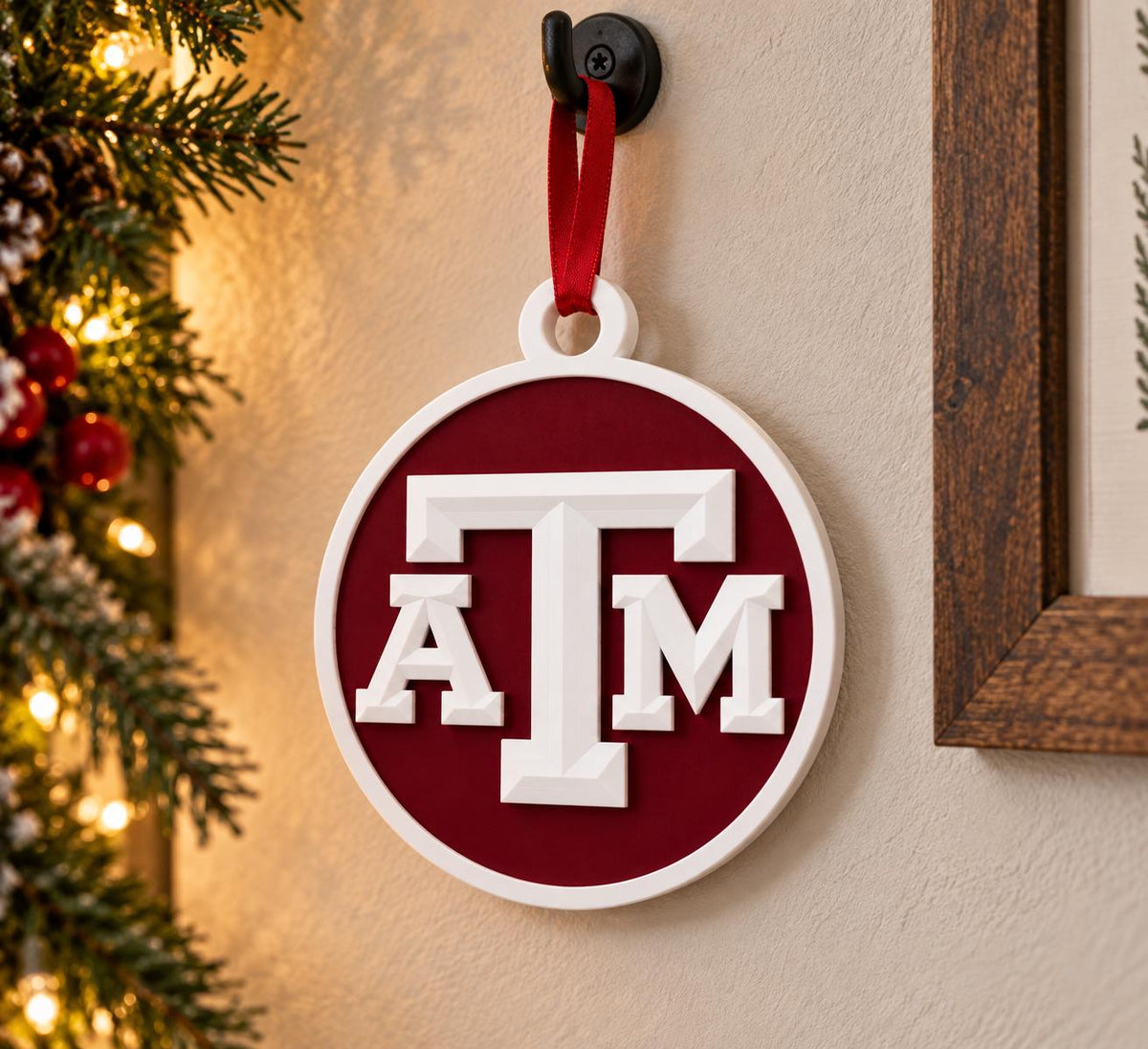Texas A&M Aggies 3D Printed Ornament | College Football Christmas Tree Decoration | Aggies Fan Gift