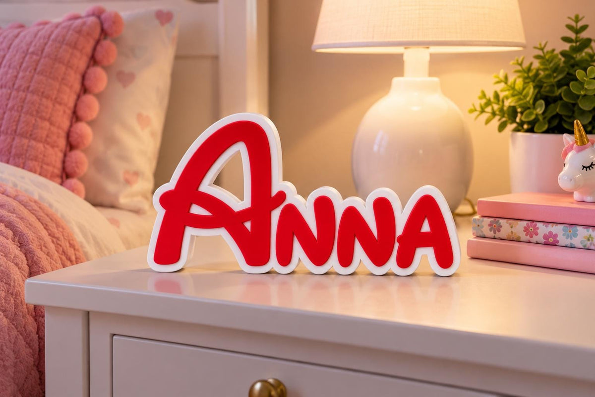 Personalized 3D Printed Name Sign | Custom Kids Bedroom Decor | Nursery Name Gift
