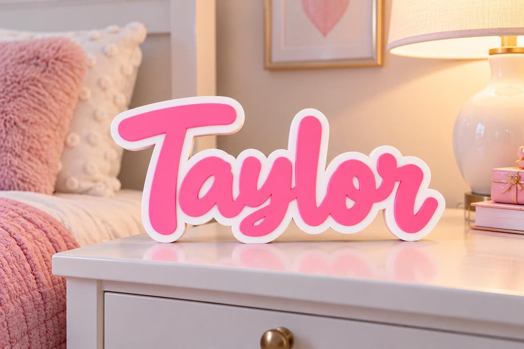 Personalized 3D Printed Name Sign | Custom Kids Bedroom Decor | Nursery Name Gift