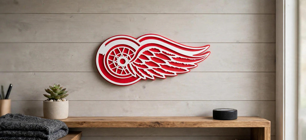 Detroit Red Wings 3D Desk Sign | Detroit Red Wings Logo Decor | NHL Fan Cave Gift