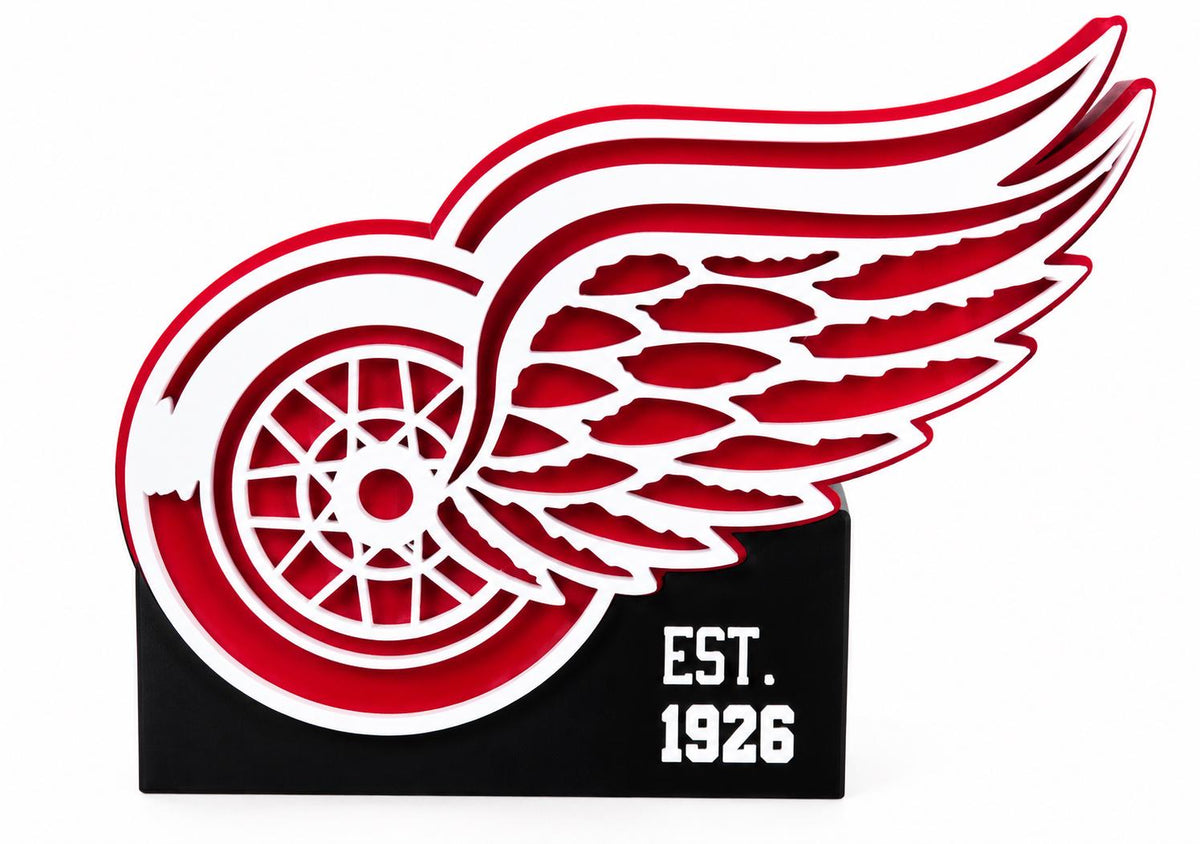 Detroit Red Wings 3D Desk Sign | Detroit Red Wings Logo Decor | NHL Fan Cave Gift