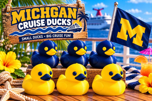 3D Printed Cruise Ducks, College Team Colors, Custom Color Ducks, 2 Inch Mini Ducks, Cruise Duck Hiding, Party Favors