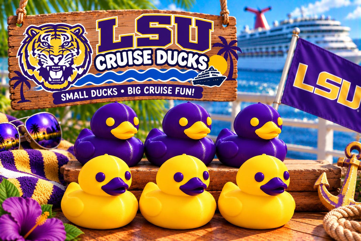 3D Printed Cruise Ducks, College Team Colors, Custom Color Ducks, 2 Inch Mini Ducks, Cruise Duck Hiding, Party Favors