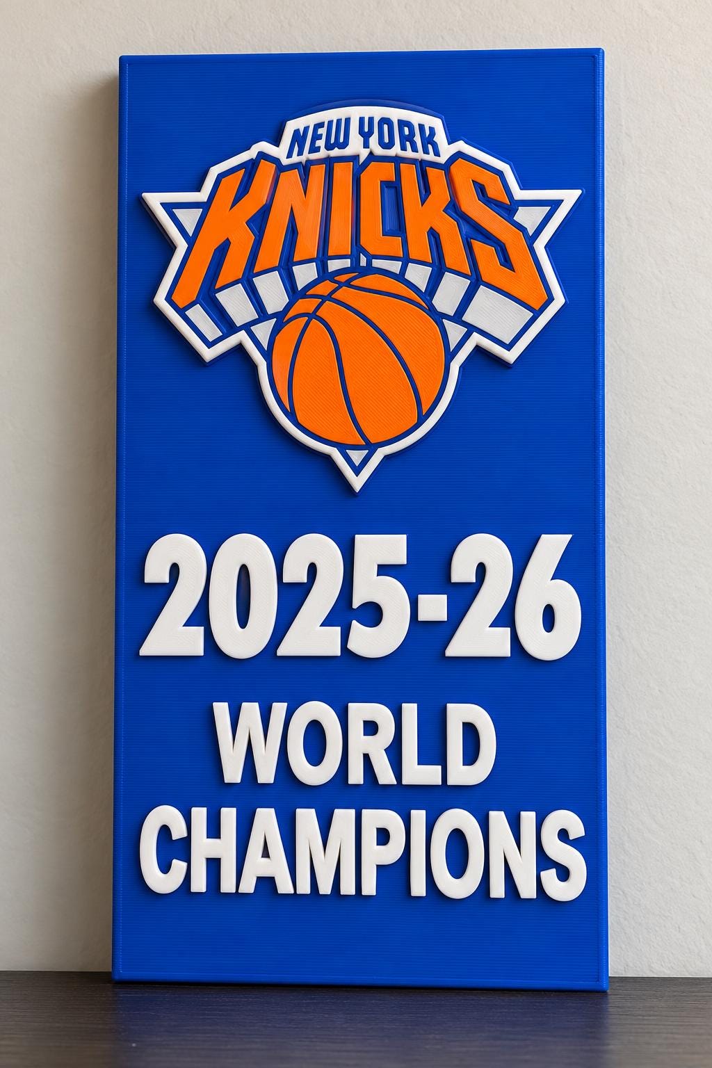 New York Knicks 2025-26 Championship 3D Wall Sign | NY Knicks Basketball Banner Decor | NBA Fan Cave Gift
