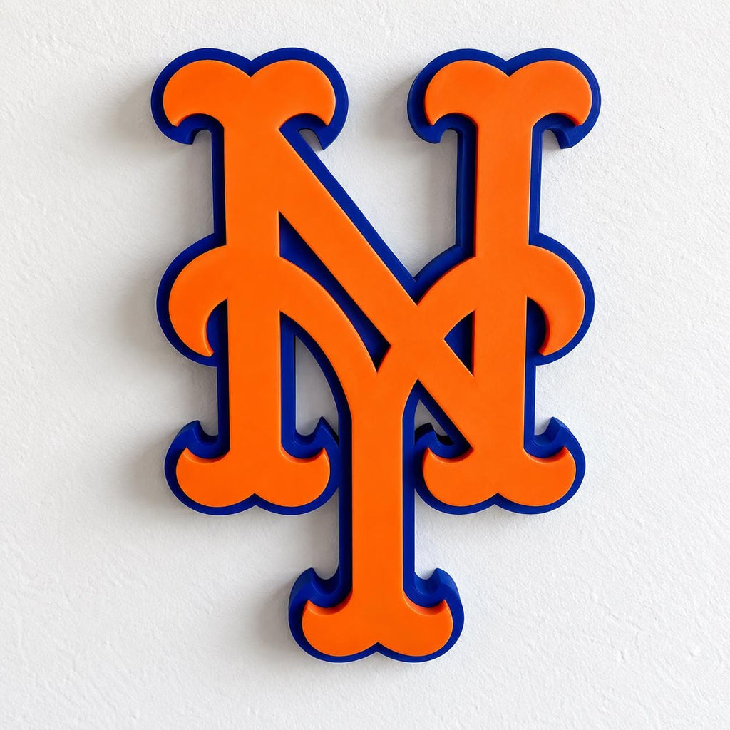 New York Mets 3D Wall Sign | NY Mets Baseball Logo Decor | MLB Fan Cave Gift