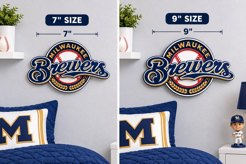 Milwaukee Brewers 3D Wall Sign, Baseball Fan Decor, Navy Blue and Gold MLB Logo, Sports Room Decor, Man Cave Gift *World Series SALE*
