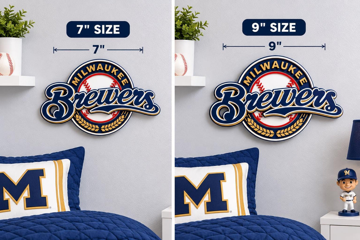 Milwaukee Brewers 3D Wall Sign, Baseball Fan Decor, Navy Blue and Gold MLB Logo, Sports Room Decor, Man Cave Gift *World Series SALE*