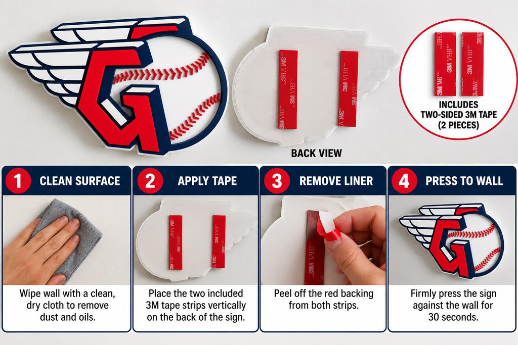Cleveland Guardians 3D Printed Logo Sign | Baseball Wall Decor | MLB Fan Gift | Sports Room Decor