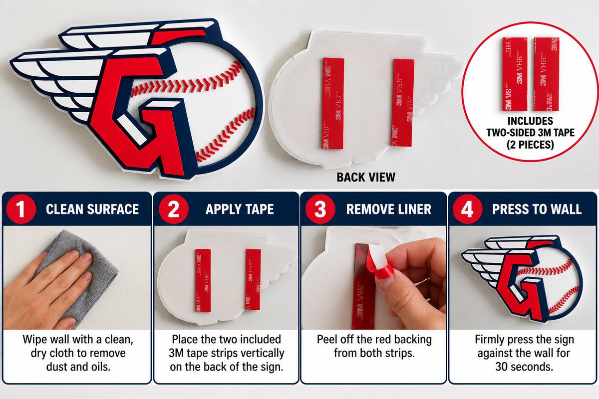 Cleveland Guardians 3D Printed Logo Sign | Baseball Wall Decor | MLB Fan Gift | Sports Room Decor