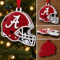 Alabama Crimson Tide 3D Christmas Ornament | Embossed Football Helmet with Raised Logo | Roll Tide Fan Gift