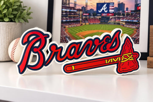 Atlanta Braves 3D Printed Sign | Baseball Desk Decor | Braves Fan Gift | MLB Office Decor