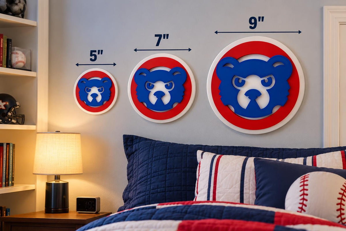 Chicago Cubs 3D Printed Sign | Baseball Wall Decor | Cubs Fan Gift | MLB Office Decor