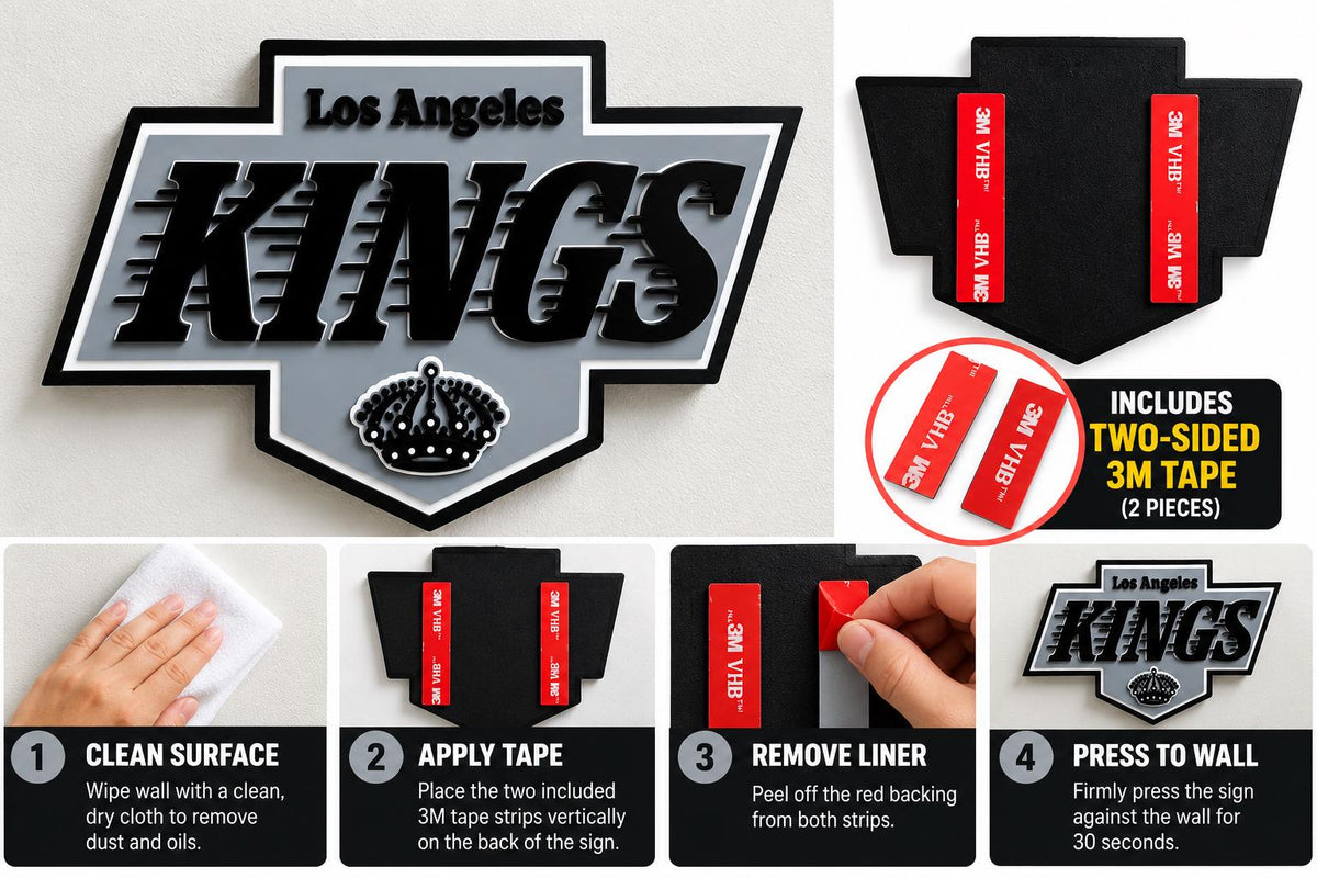 Los Angeles Kings 3D Wall Sign | LA Kings Hockey Logo Decor | NHL Fan Cave Gift