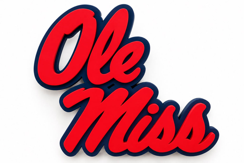 Ole Miss Rebels 3D Desk Sign | Ole Miss Rebels Logo Decor | NCAA Fan Cave Gift