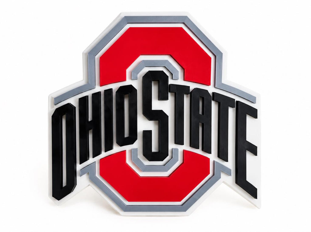 Ohio State Buckeyes 3D Desk Sign | OSU Football Logo Decor | College Football Fan Cave Gift