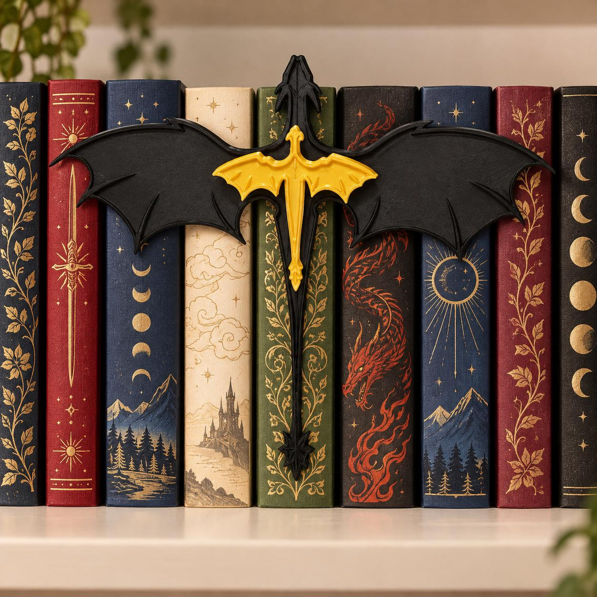 Fourth Wing Dragon Bookshelf Display | Hanging Dragon Book Nook Decor | Fantasy Book Lover Gift | 3D Printed Shelf Accessory
