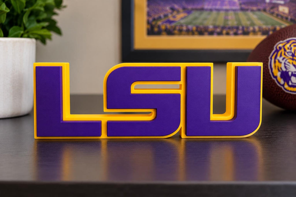 LSU Tigers 3D Sign | LSU Football Logo Decor | College Football Fan Cave Gift