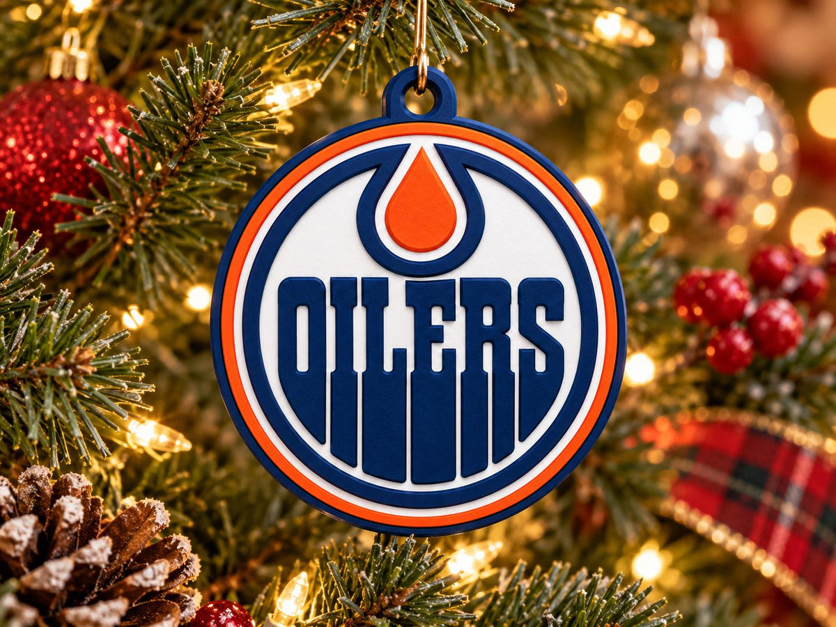 Edmonton Oilers 3D Christmas Ornament | Raised Hockey Logo Tree Decoration | NHL Fan Gift