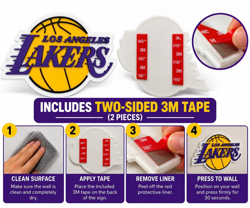 Los Angeles Lakers 3D Wall Sign | Lakers Basketball Logo Decor | NBA Fan Cave Gift