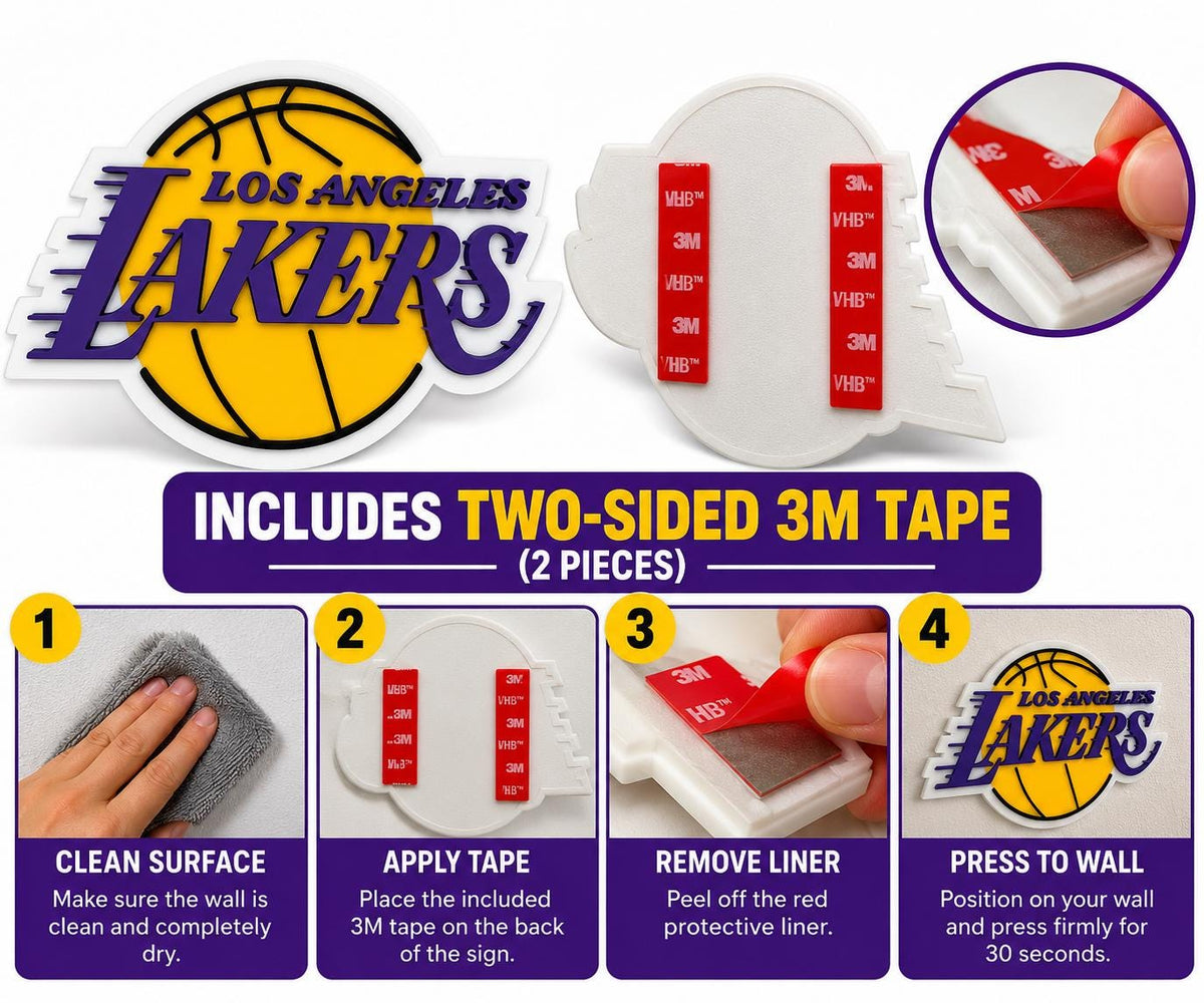 Los Angeles Lakers 3D Wall Sign | Lakers Basketball Logo Decor | NBA Fan Cave Gift