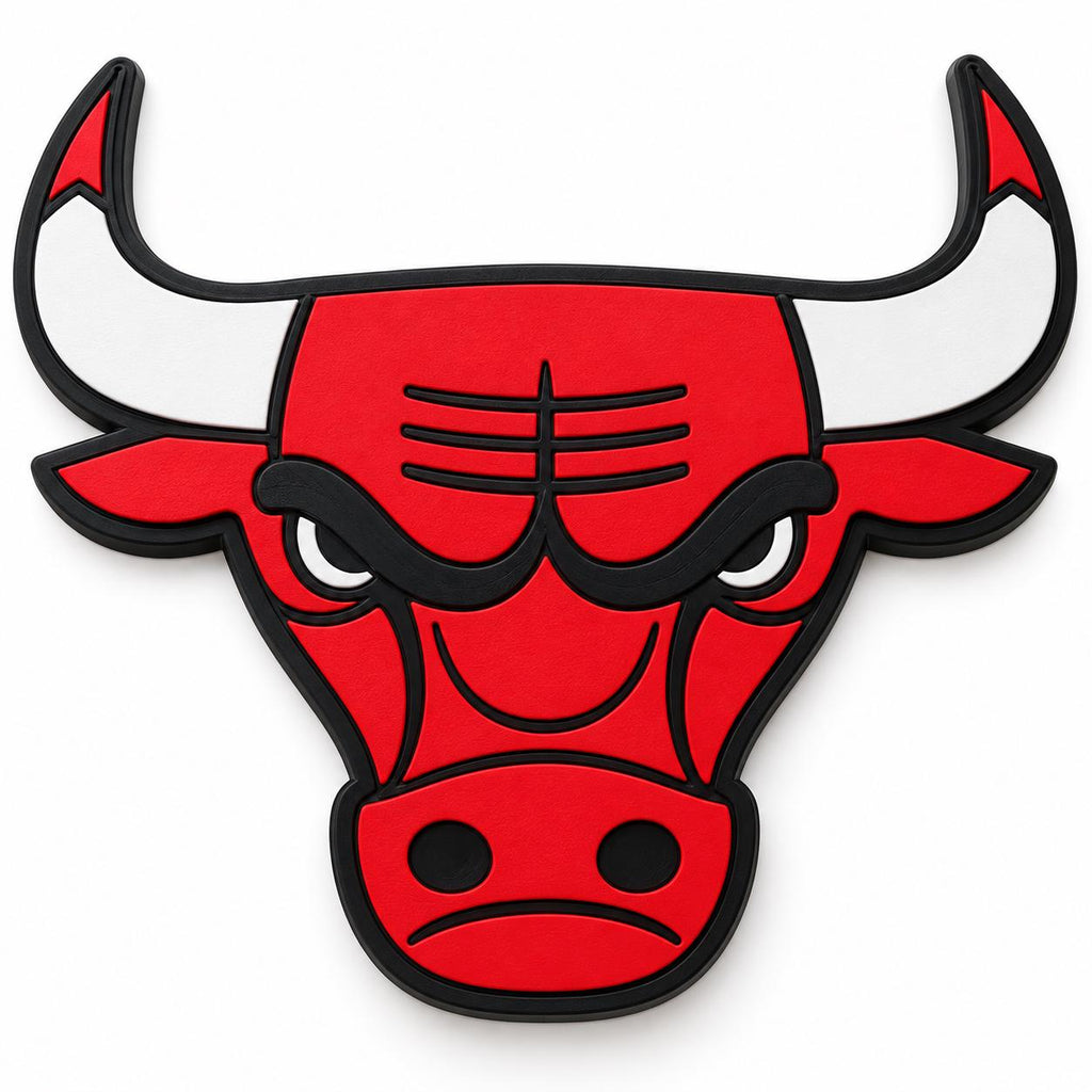 Chicago Bulls 3D Wall Sign | Classic Bulls Basketball Logo Decor | NBA Fan Cave Gift