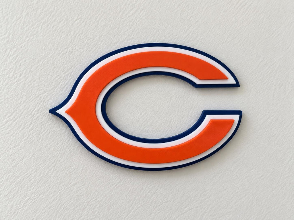 Chicago Bears 3D Wall Sign | Bears Football Logo Decor | NFL Fan Cave & Bedroom Wall Art | 5, 7 or 9 Inch